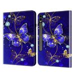 For Samsung Galaxy Tab S7 FE/S8+/S7+/S9 FE+ Crystal Texture Painted Leather Tablet Case(Diamond Butterflies)