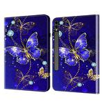 For Samsung Galaxy Tab S7 / S8 / S9 Crystal Texture Painted Leather Tablet Case(Diamond Butterflies)