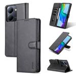 For vivo Y78 5G / Y36 / Y27 5G AZNS Skin Feel Calf Texture Flip Leather Phone Case(Black)