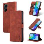 For vivo Y35 5G/Y56 5G/Y02s 4G/Y16 4G AZNS Skin Feel Calf Texture Flip Leather Phone Case(Brown)