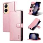 For vivo Y78+/Y78 5G Global/V29 Lite AZNS Skin Feel Calf Texture Flip Leather Phone Case(Rose Gold)