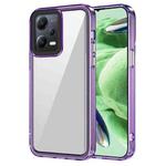 For Xiaomi Redmi Note 12 5G Global Transparent Acrylic + TPU Shockproof Phone Case(Transparent Purple)