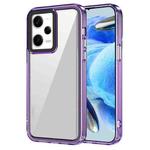 For Xiaomi Redmi Note 12 Pro 5G Global Transparent Acrylic + TPU Shockproof Phone Case(Transparent Purple)