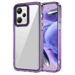 For Xiaomi Redmi Note 12 Pro+ 5G Global Transparent Acrylic + TPU Shockproof Phone Case(Transparent Purple)