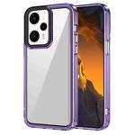 For Xiaomi Poco F5 Transparent Acrylic + TPU Shockproof Phone Case(Transparent Purple)