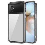 For Xiaomi Poco M4 4G/5G Transparent Acrylic + TPU Shockproof Phone Case(Transparent Black)