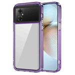 For Xiaomi Poco M4 4G/5G Transparent Acrylic + TPU Shockproof Phone Case(Transparent Purple)