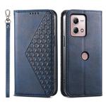 For Motorola Moto G Stylus 4G 2023 Cubic Grid Calf Texture Magnetic Leather Phone Case(Blue)