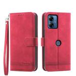 For Motorola Moto G14 Dierfeng Dream Line TPU + PU Leather Phone Case(Red)