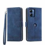 For Motorola Moto G14 Dierfeng Dream Line TPU + PU Leather Phone Case(Blue)