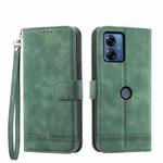 For Motorola Moto G14 Dierfeng Dream Line TPU + PU Leather Phone Case(Green)
