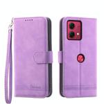 For Motorola Moto G84 Dierfeng Dream Line TPU + PU Leather Phone Case(Purple)
