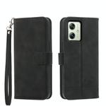 For Motorola Moto G54 Dierfeng Dream Line TPU + PU Leather Phone Case(Black)