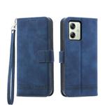 For Motorola Moto G54 Dierfeng Dream Line TPU + PU Leather Phone Case(Blue)