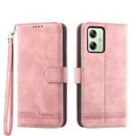 For Motorola Moto G54 Dierfeng Dream Line TPU + PU Leather Phone Case(Pink)