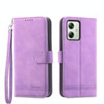 For Motorola Moto G54 Dierfeng Dream Line TPU + PU Leather Phone Case(Purple)