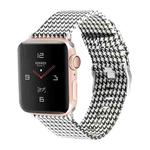 For Apple Watch Series 7 45mm / 6 & SE & 5 & 4 44mm / 3 & 2 & 1 42mm D Style Canvas Wrist Strap Watch Band(Black White)