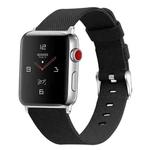 For Apple Watch Series 7 45mm / 6 & SE & 5 & 4 44mm / 3 & 2 & 1 42mm D Style Canvas Wrist Strap Watch Band(Black)