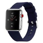 For Apple Watch Series 7 45mm / 6 & SE & 5 & 4 44mm / 3 & 2 & 1 42mm D Style Canvas Wrist Strap Watch Band(Blue)