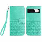 For Google Pixel 8 Rhombic Texture Leather Phone Case with Lanyard(Green)