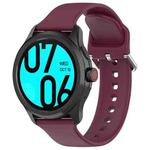24mm Universal Small Waist Silicone Watch Band(Wine Red)