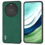 For Huawei Mate 60 Pro ABEEL Cross Texture Genuine Leather Phone Case(Green)