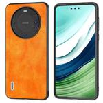 For Huawei Mate 60 Pro ABEEL Dual Color Lichi Texture PU Phone Case(Orange)