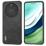 For Huawei Mate 60 Pro ABEEL Two-color Calf Texture PU Phone Case(Black)