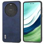 For Huawei Mate 60 Pro ABEEL Two-color Calf Texture PU Phone Case(Blue)