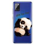 For Samsung Galaxy A21s Shockproof Painted TPU Protective Case(Tilted Head Panda)