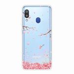 For Samsung Galaxy A40 Shockproof Painted TPU Protective Case(Cherry Blossoms)