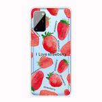 For Samsung Galaxy A41 Shockproof Painted TPU Protective Case(Love Strawberry)