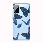 For Samsung Galaxy A41 Shockproof Painted TPU Protective Case(Blue Butterfly)