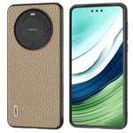 For Huawei Mate 60 ABEEL Genuine Leather Litchi Texture Phone Case(Grey)