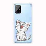 For Samsung Galaxy A51 5G Shockproof Painted TPU Protective Case(Laughing Cat)