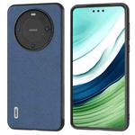For Huawei Mate 60 Pro ABEEL Genuine Leather + PC Litchi Texture Phone Case(Blue)