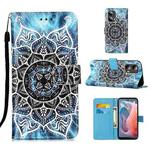 For Motorola Moto G Play 5G 2024 Colored Drawing Pattern Plain Weave Leather Phone Case(Undersea Mandala)