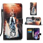 For Motorola Moto G Stylus 5G Colored Drawing Pattern Plain Weave Leather Phone Case(Cats And Tigers)