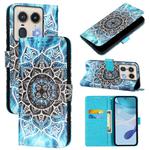 For Motorola Edge 50 5G Global Colored Drawing Pattern Plain Weave Leather Phone Case(Undersea Mandala)