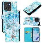 For Motorola Moto G15 Colored Drawing Pattern Plain Weave Leather Phone Case(Tower Butterfly)