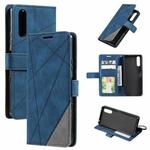 For Sony Xperia 5 IV Skin Feel Splicing Leather Phone Case(Blue)