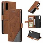 For Sony Xperia 10 V Skin Feel Splicing Leather Phone Case(Brown)