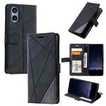For Sony Xperia 5 V Skin Feel Splicing Leather Phone Case(Black)