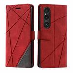 For Sony Xperia 1 VI Skin Feel Splicing Leather Phone Case(Red)