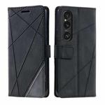 For Sony Xperia 1 VI Skin Feel Splicing Leather Phone Case(Black)