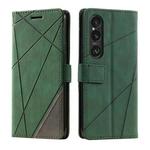 For Sony Xperia 1 VI Skin Feel Splicing Leather Phone Case(Green)