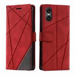 For Sony Xperia 10 VI Skin Feel Splicing Leather Phone Case(Red)