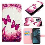 For Motorola Moto G14 3D Painting Horizontal Flip Leather Phone Case(Rose Butterfly)