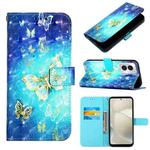 For Motorola Moto G Power 5G 2024 3D Painting Horizontal Flip Leather Phone Case(Golden Butterfly)