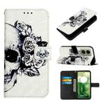 For Motorola Moto G04 4G / G24 4G 3D Painting Horizontal Flip Leather Phone Case(Skull)